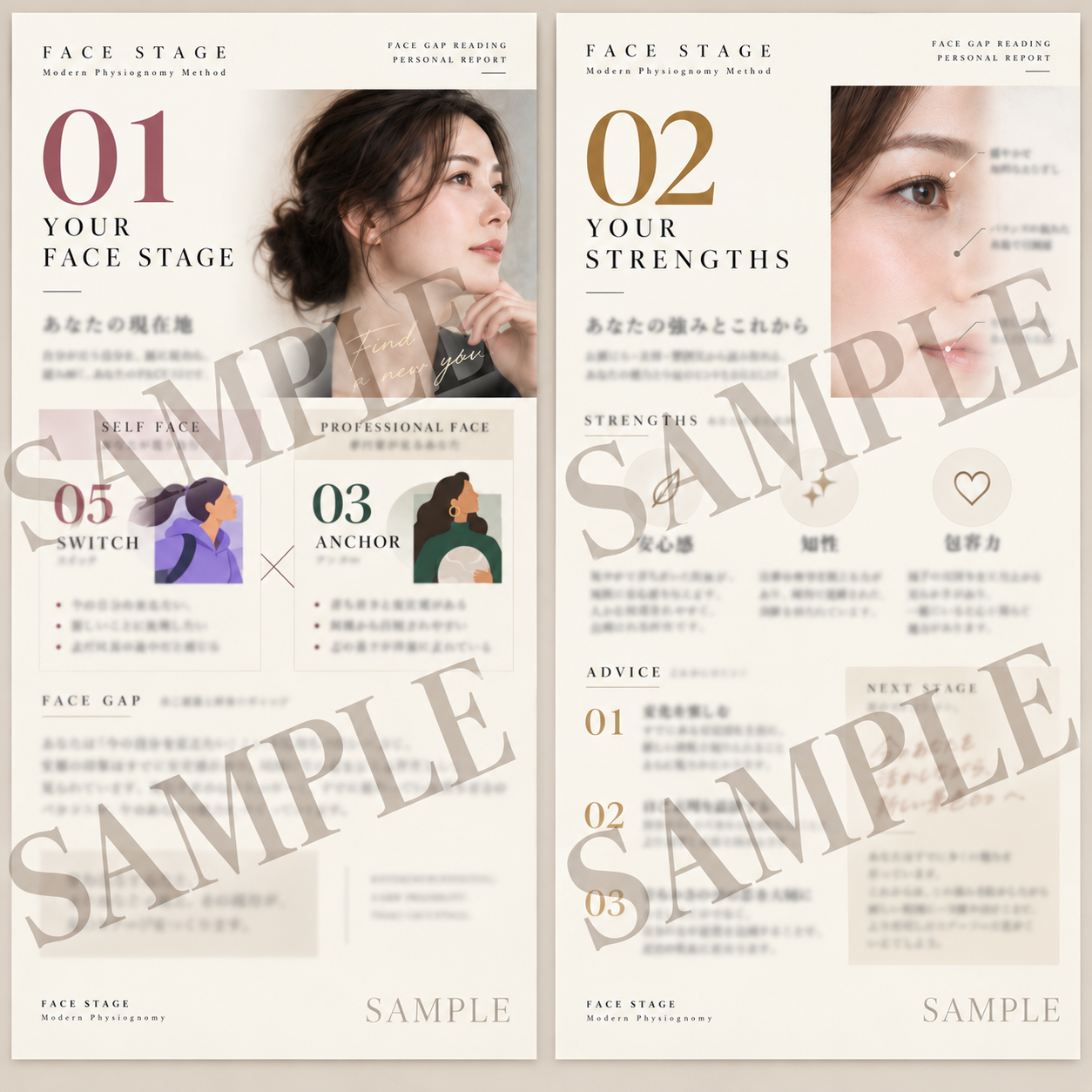 FACE GAP READING 鑑定書サンプル